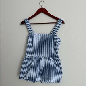 Blue Striped Women's Tank Top